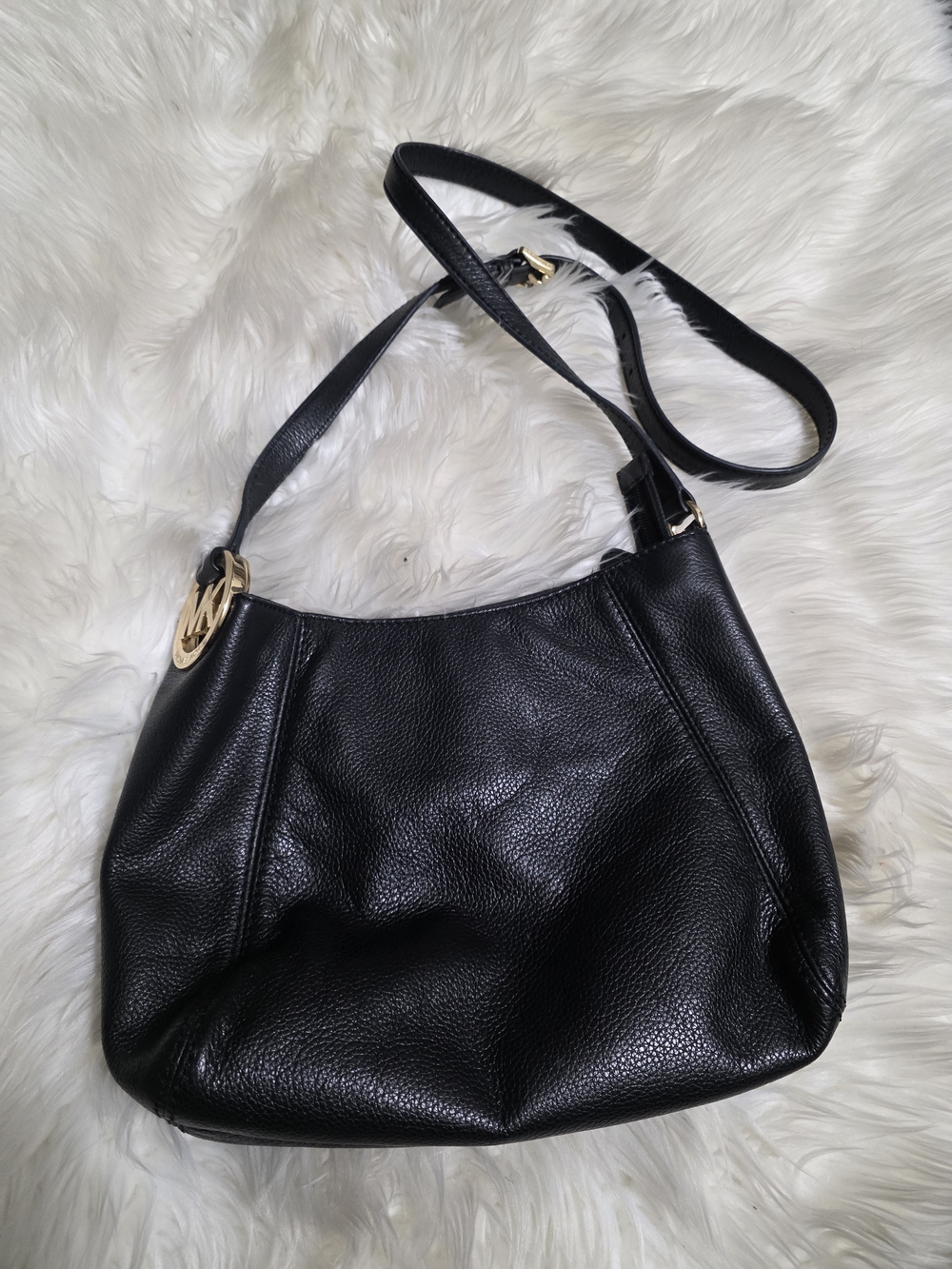 Michael Kors Black Pebbled Leather Shoulder Bag
